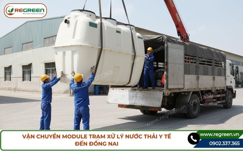 Vận chuyển module trạm xử lý nước thải y tế đến Đồng Nai