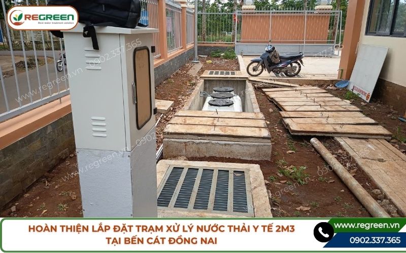 Hoàn thiện lắp đặt trạm xử lý nước thải y tế 2m3