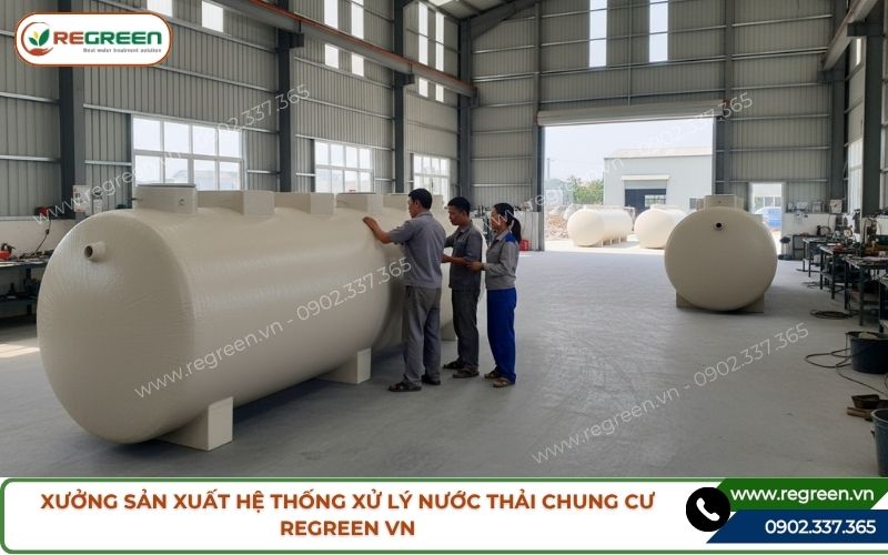 Xưởng sản xuất hệ thống xử lý nước thải chung cư Regreen VN
