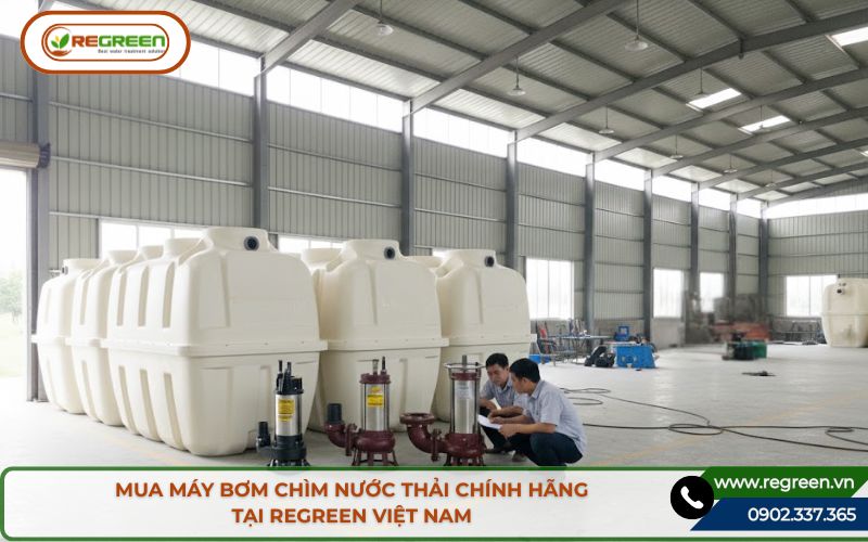 Máy bơm chìm nước thải cho hệ thống xử lý nước.