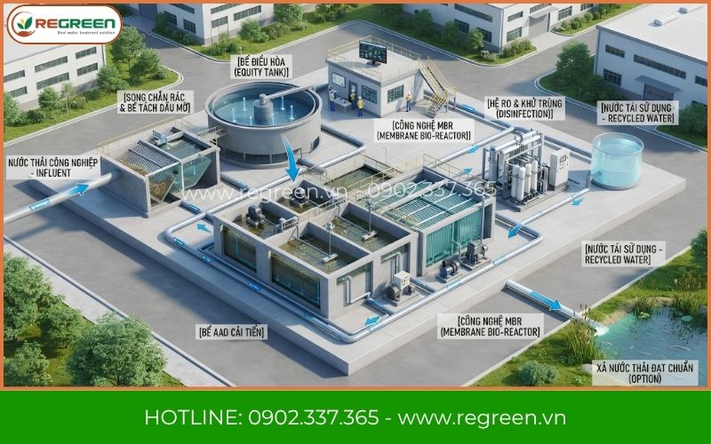 sơ đồ nguyên lý hệ thống xử lý nước thải công nghiệp thế hệ mới