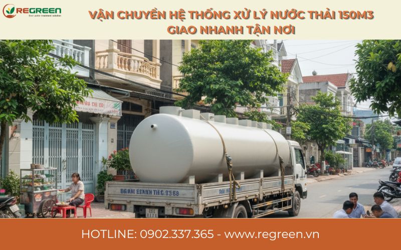 Vận chuyển hệ thống xử lý nước thải 150m3 giao nhanh tận nơi