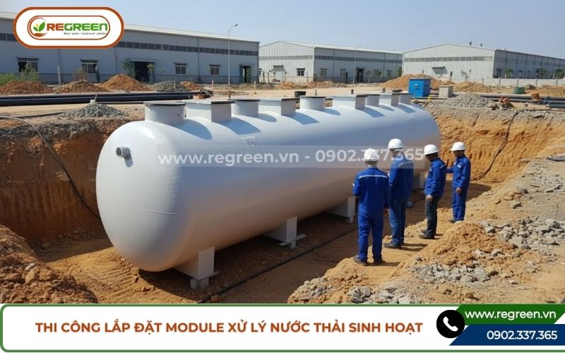 Thi công lắp đặt module xử lý nước thải sinh hoạt