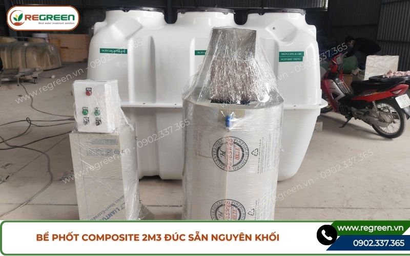 Bể phốt composite 2m3 đúc sẵn nguyên khối