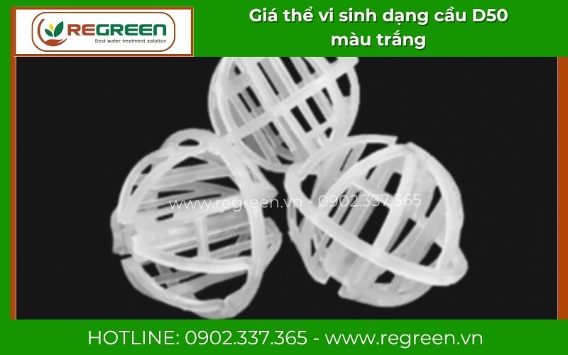 Mẫu giá thể vi sinh dạng cầu D50 màu trắng