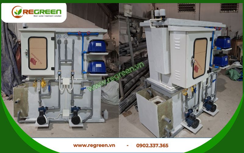 Hệ thống máy xử lý nước thải y tế hiện đại.