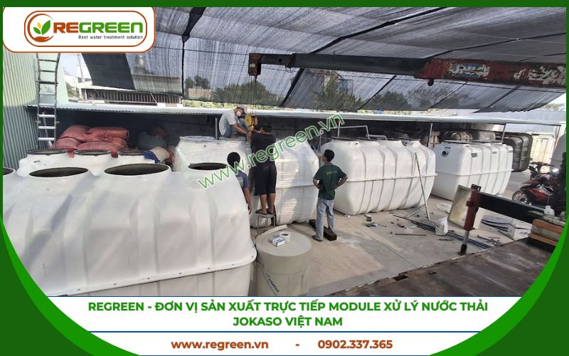 Xưởng sản xuất module xử lý nước thải Jokaso Việt Nam của Regreen.