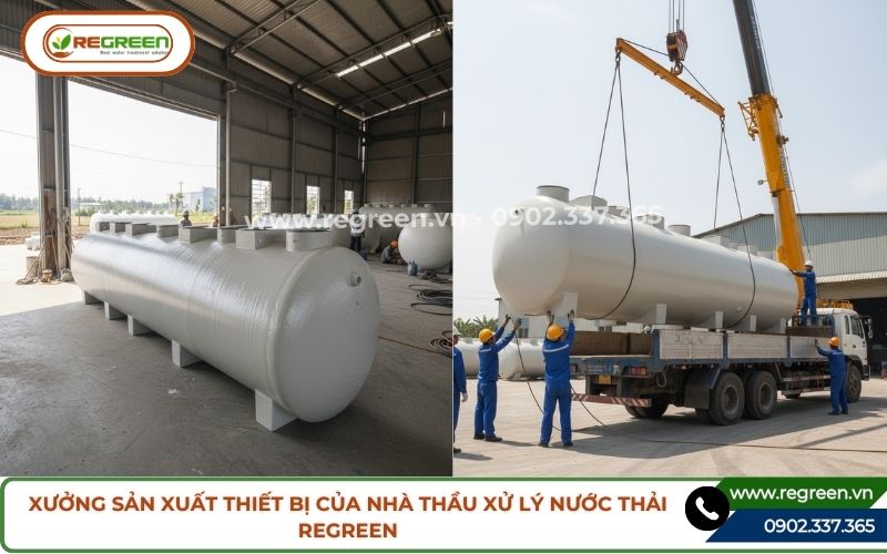 Xưởng sản xuất thiết bị của nhà thầu xử lý nước thải Regreen