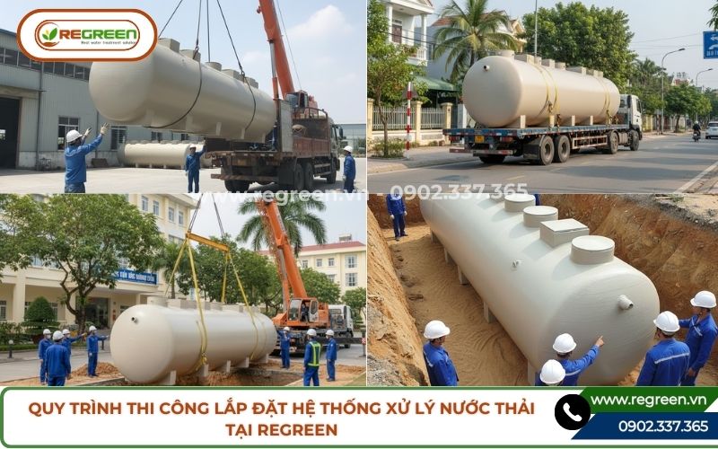 Quy trình thi công hệ thống xử lý nước thải của nhà thầu Regreen