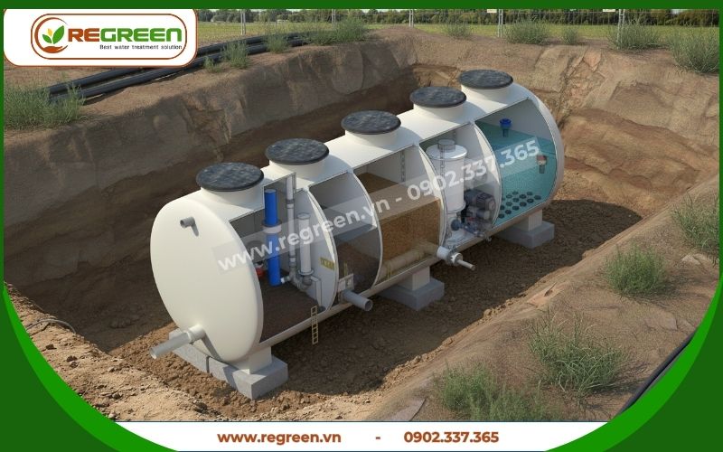 Cấu tạo chi tiết công trình xử lý nước thải tại chỗ