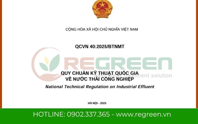 Bìa văn bản QCVN 40:2025/BTNMT quy chuẩn xử lý nước thải công nghiệp mới