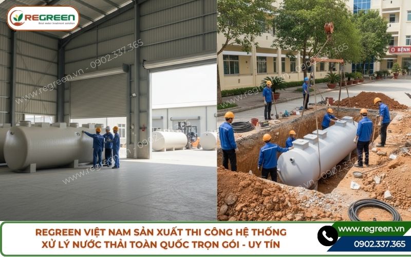 Regreen sản xuất thi công hệ thống xử lý nước thải toàn quốc trọn gói