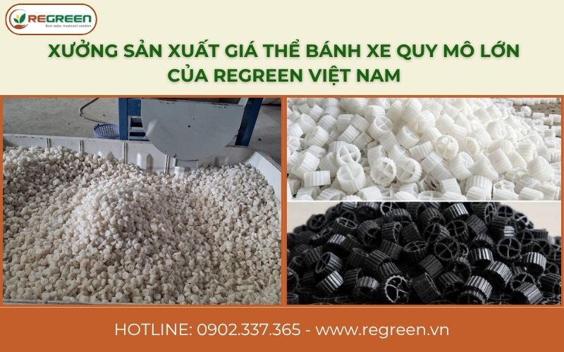 Xưởng sản xuất giá thể bánh xe quy mô lớn của Regreen Việt Nam.