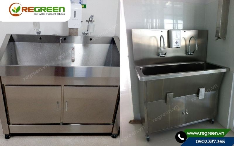 Bồn rửa tay y tế 2 vòi dành cho bệnh viện