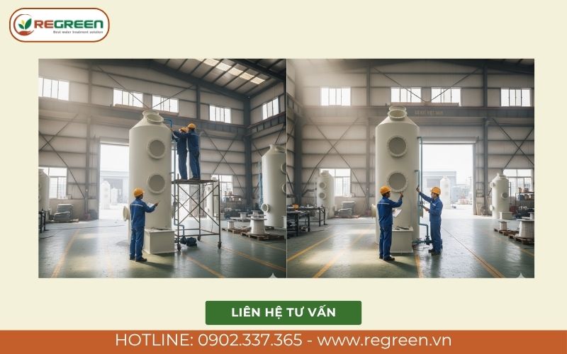 Tháp hấp thụ khí thải xử lý khí thải nhiệt độ cao