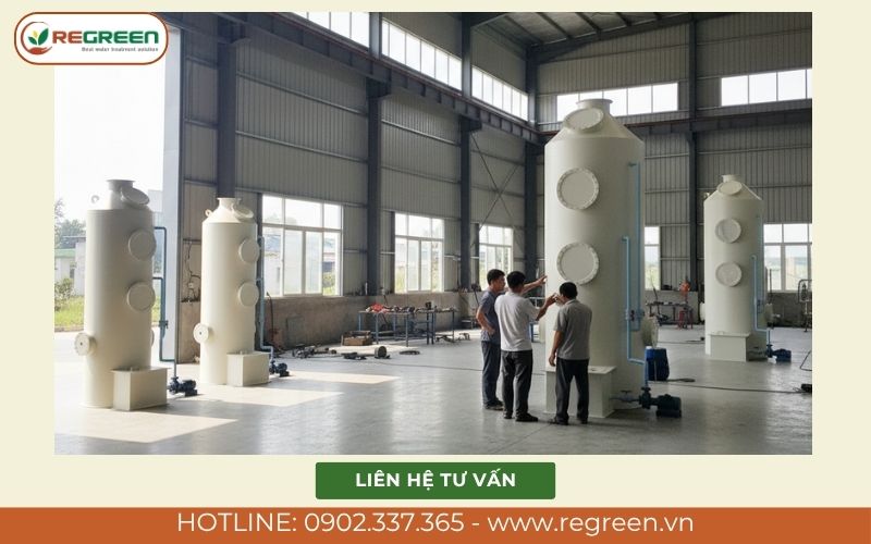 Tháp hấp thụ khí thải làm tiền xử lý cho tháp hấp phụ