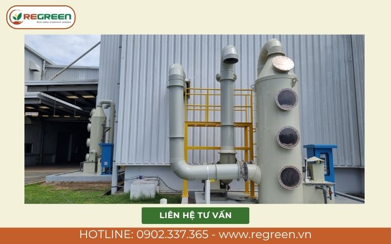 Thi công lắp đặt tháp hấp thụ khí thải và tháp hấp phụ