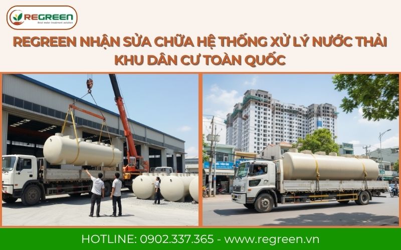 Regreen sửa chữa hệ thống xử lý nước thải khu dân cư