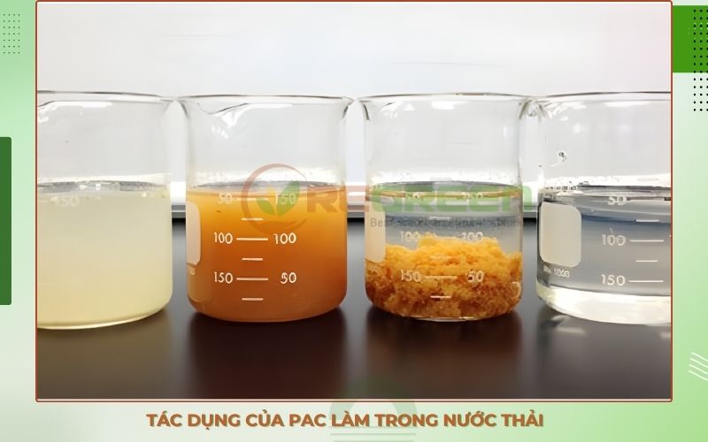 Tác dụng của pac trong xử lý nước thải giúp giảm COD, màu và chất hữu cơ.