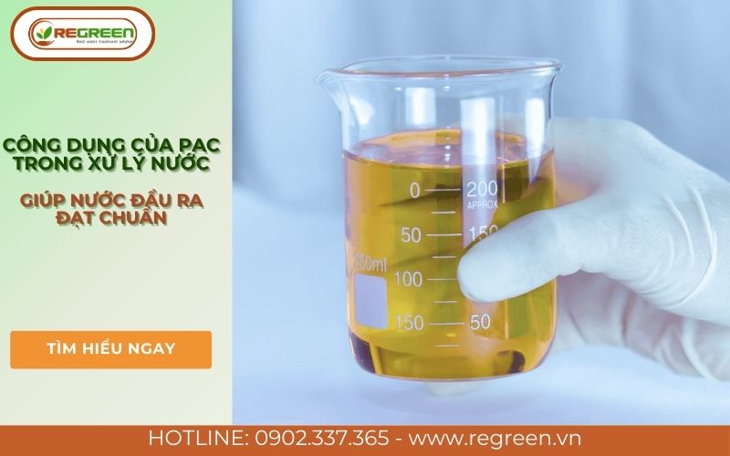 Nước đầu ra đạt chuẩn QCVN nhờ tác dụng của pac trong xử lý nước thải.