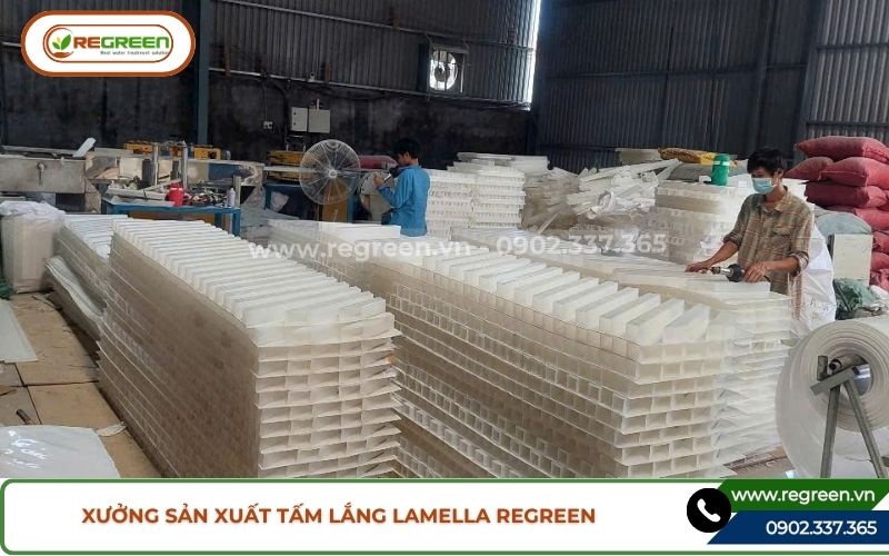 Xưởng sản xuất tấm lắng lamella Regreen