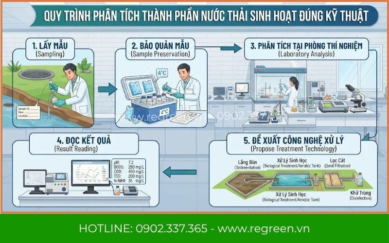 Quy trình phân tích thành phần nước thải sinh hoạt đúng