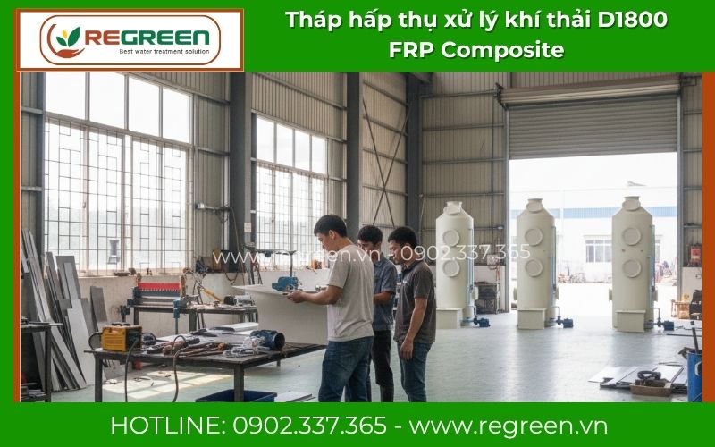 Tháp hấp thụ D1800 xử lý khí thải công nghiệp