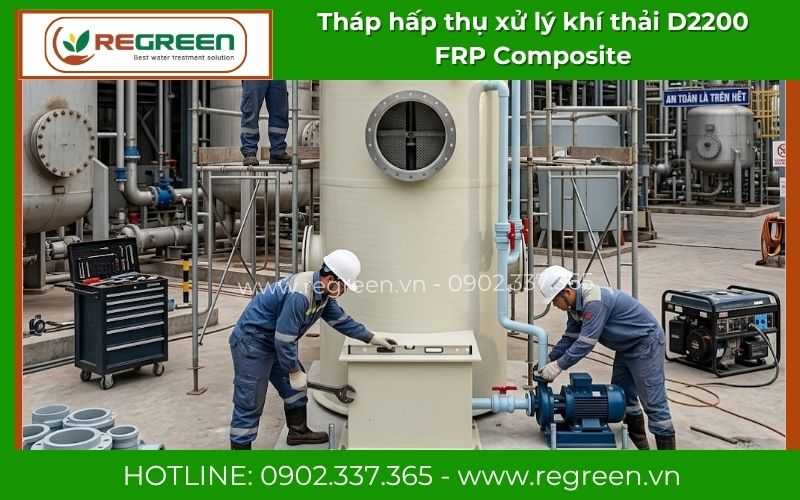 Thợ thi công tháp hấp thụ D2200 chuyên nghiệp