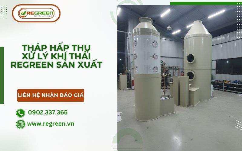 Regreen gia công tháp hấp thụ khí thải giá rẻ