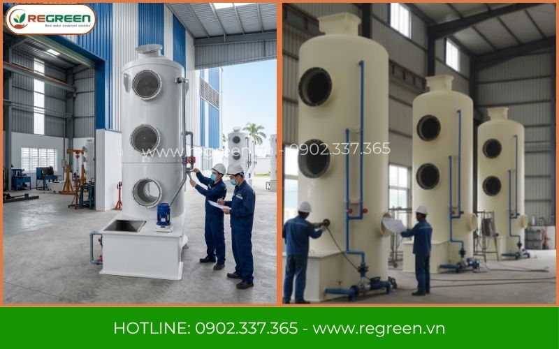 Tháp hấp thụ xử lý khí thải ngành xi mạ đạt chuẩn QCVN