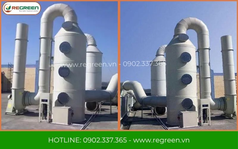 Tháp hấp thụ xử lý khí thải đạt tiêu chuẩn môi trường
