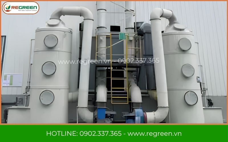 Tháp hấp thụ xử lý khí thải bằng nhựa PP nguyên sinh