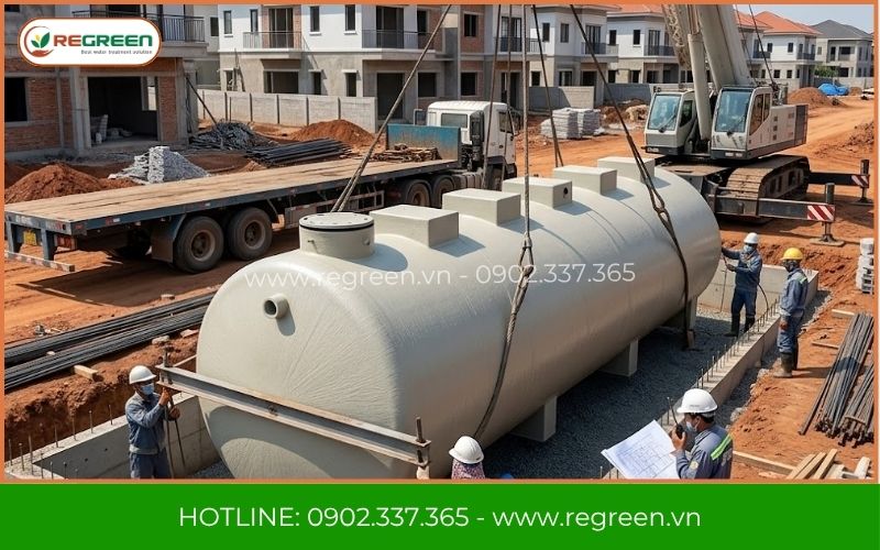 Dự án ngầm hệ thống xử lý nước thải 30m3 khu dân cư nhỏ.