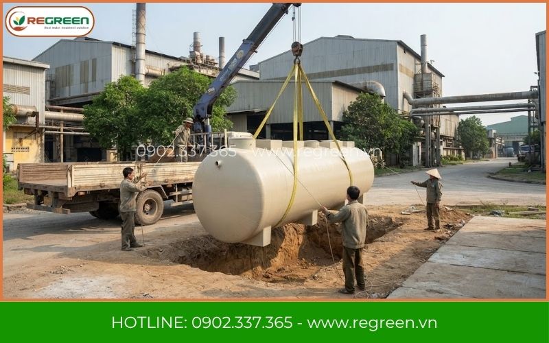 Đội ngũ kỹ sư lắp đặt hệ thống xử lý nước thải nhà máy giấy