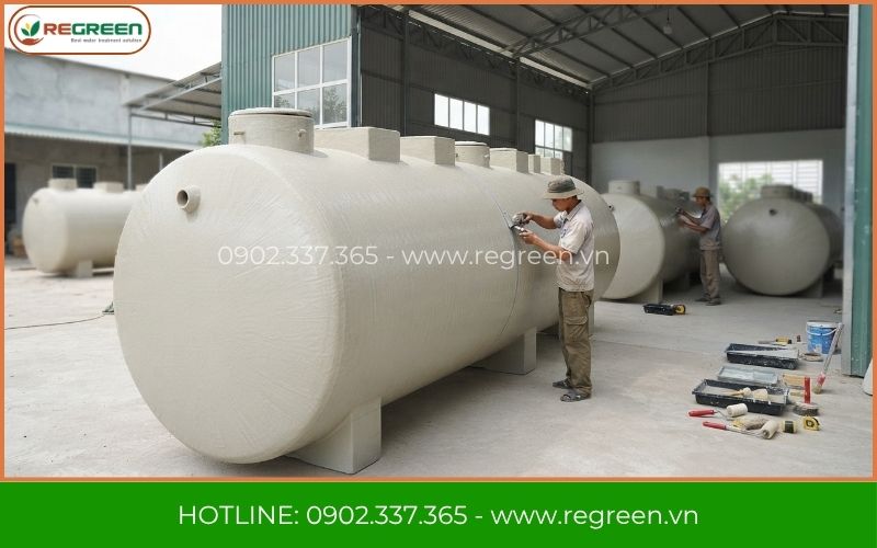Xưởng sản xuất bồn thiết kế hệ thống xử lý nước thải sinh hoạt Regreen