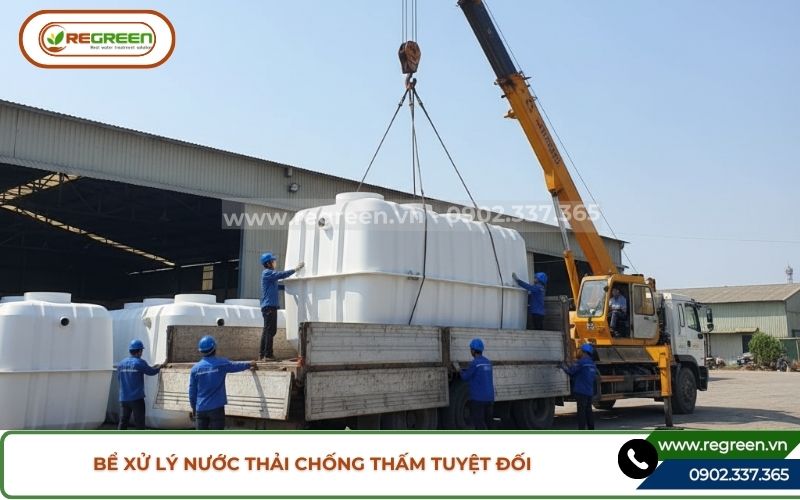 Vận chuyển bể xử lý nước thải đi công trình