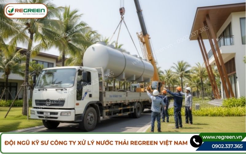 Đội ngũ kỹ sư công ty xử lý nước thải Regreen Việt Nam.