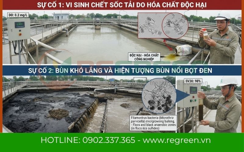 Khắc phục sự cố khi nuôi cấy vi sinh xử lý nước thải