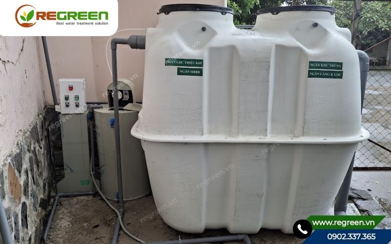 Toàn cảnh hệ thống xử lý nước thải sinh hoạt 1m3 composite