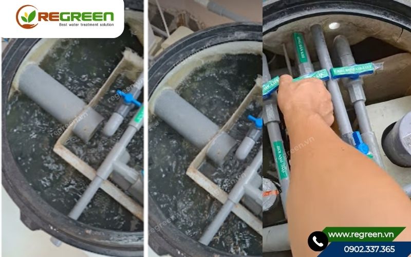 Kiểm tra lưu lượng nước vào hệ thống xử lý nước thải sinh hoạt 1m3