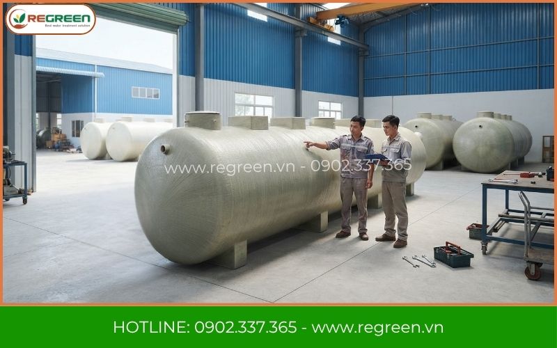 Regreen thi công xây dựng trạm xử lý nước thải khu công nghiệp.