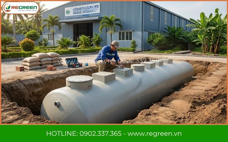 Đấu nối đường ống công nghệ xử lý nước thải Cà Mau