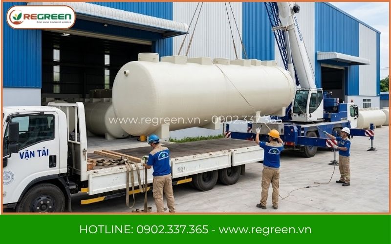 Vận chuyển bồn xử lý nước thải KCN Cát Lái
