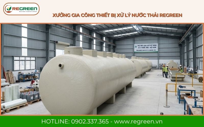 Xưởng gia công thiết bị dùng cho xử lý nước thải KCN Long Hậu.
