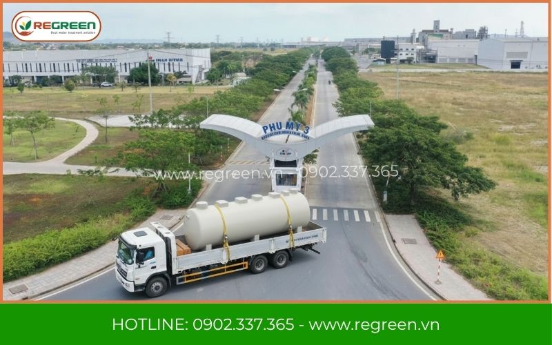 Xe vận chuyển bồn xử lý nước thải KCN Phú Mỹ