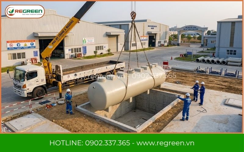 Cẩu hạ module trạm xử lý nước thải KCN Phú Mỹ
