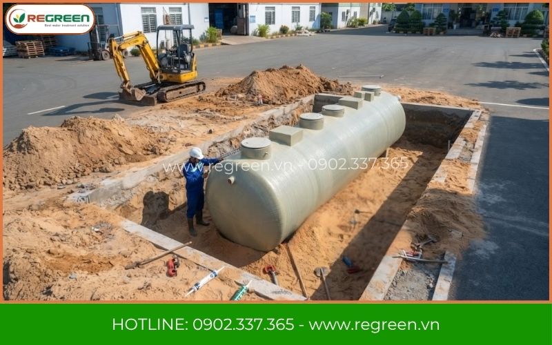 Thi công đường ống trạm xử lý nước thải KCN Sóng Thần