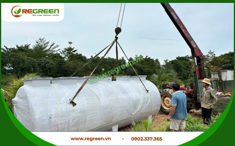 Vị trí lắp đặt hệ thống xử lý nước thải nhà hàng ven hồ Trị An.