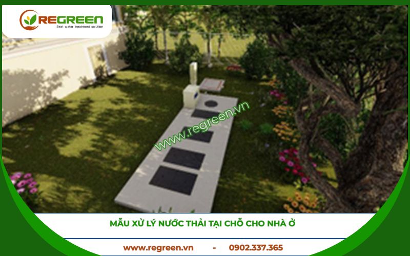 Mô hình xử lý nước thải tại chỗ cho nhà ở.