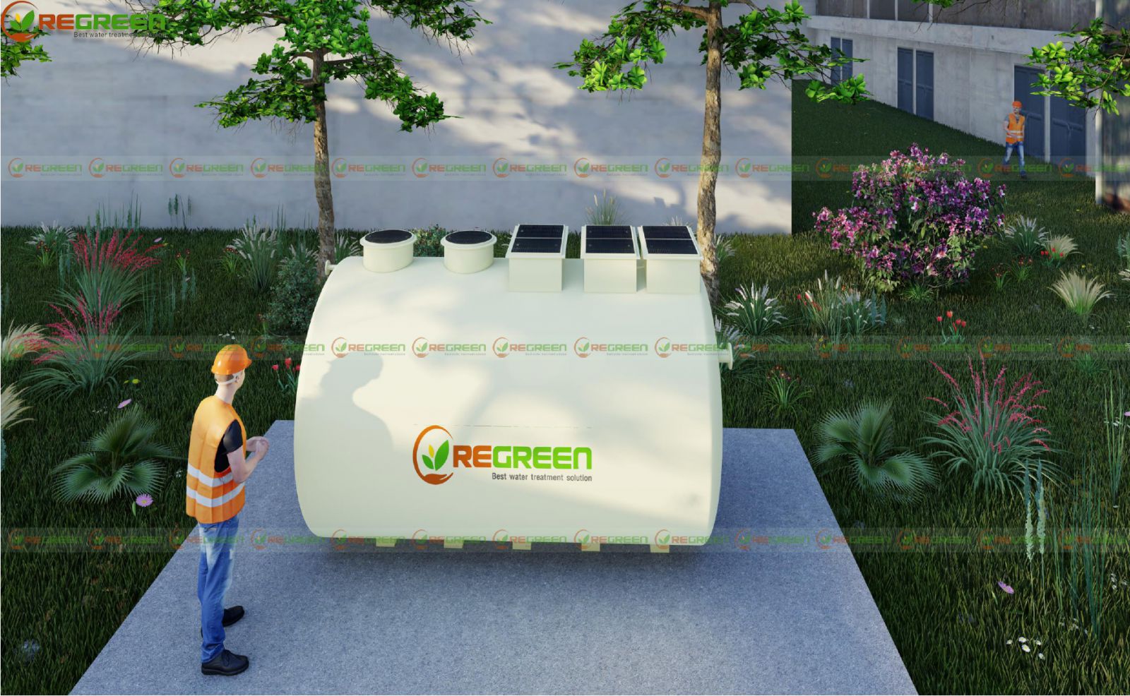 Hệ thống xử lý nước thải y tế của ReGreen Việt Nam bao gồm bể chứa dầu, bể điều hòa v.v....